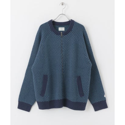アーバンリサーチ サニーレーベル URBAN RESEARCH Sonny Label 『別注』BAEXFATE×Sonny Label ヘリンボンジップアップニットカーディガン （ナチュラル）｜詳細画像