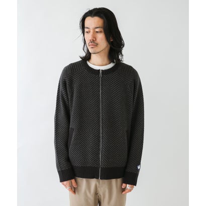 アーバンリサーチ サニーレーベル URBAN RESEARCH Sonny Label 『別注』BAEXFATE×Sonny Label ヘリンボンジップアップニットカーディガン （ナチュラル）｜詳細画像