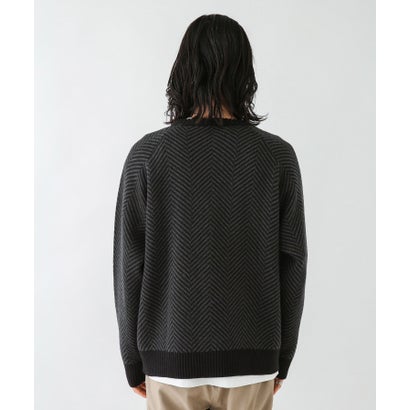 アーバンリサーチ サニーレーベル URBAN RESEARCH Sonny Label 『別注』BAEXFATE×Sonny Label ヘリンボンジップアップニットカーディガン （ナチュラル）｜詳細画像