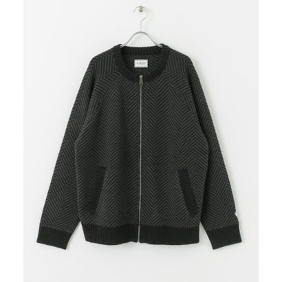 アーバンリサーチ サニーレーベル URBAN RESEARCH Sonny Label 『別注』BAEXFATE×Sonny Label ヘリンボンジップアップニットカーディガン （ナチュラル）｜詳細画像