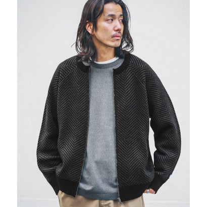 アーバンリサーチ サニーレーベル URBAN RESEARCH Sonny Label 『別注』BAEXFATE×Sonny Label ヘリンボンジップアップニットカーディガン （ナチュラル）｜詳細画像