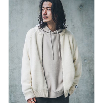 アーバンリサーチ サニーレーベル URBAN RESEARCH Sonny Label 『別注』BAEXFATE×Sonny Label ヘリンボンジップアップニットカーディガン （ナチュラル）｜詳細画像