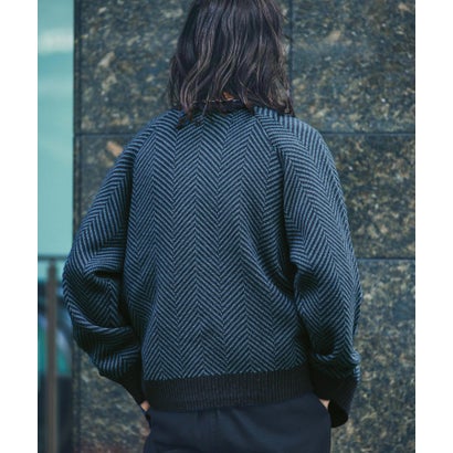 アーバンリサーチ サニーレーベル URBAN RESEARCH Sonny Label 『別注』BAEXFATE×Sonny Label ヘリンボンジップアップニットカーディガン （ナチュラル）｜詳細画像