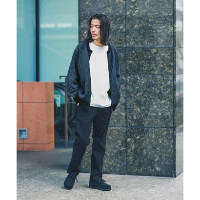 アーバンリサーチ サニーレーベル URBAN RESEARCH Sonny Label 『別注』BAEXFATE×Sonny Label ヘリンボンジップアップニットカーディガン （ナチュラル）｜詳細画像