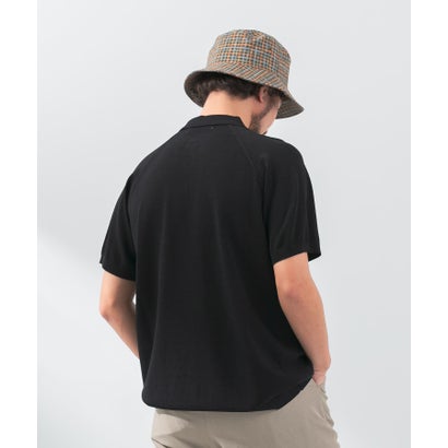 アーバンリサーチ サニーレーベル URBAN RESEARCH Sonny Label 『洗濯可』OOPS 半袖ラグランニットポロシャツ （ブラック）｜詳細画像