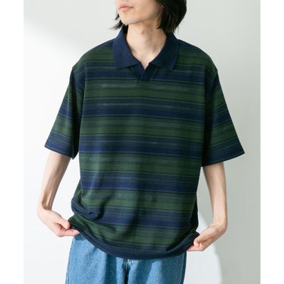 アーバンリサーチ サニーレーベル URBAN RESEARCH Sonny Label ジャガードボーダーポロシャツ （ネイビー）｜詳細画像