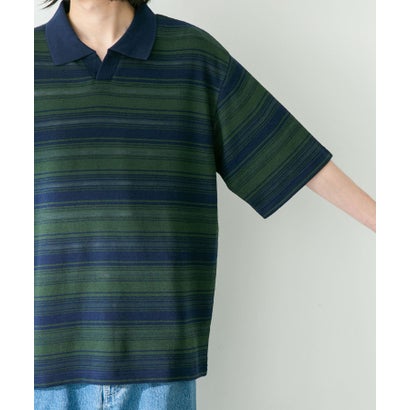 アーバンリサーチ サニーレーベル URBAN RESEARCH Sonny Label ジャガードボーダーポロシャツ （ネイビー）｜詳細画像