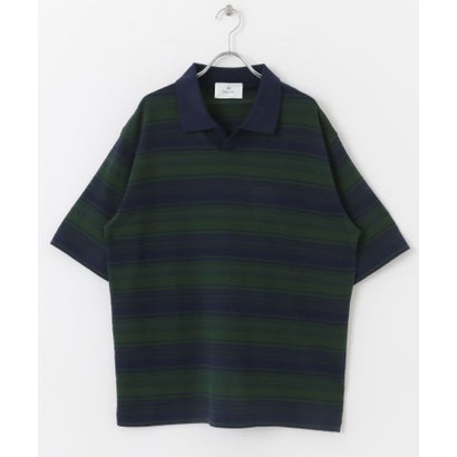 アーバンリサーチ サニーレーベル URBAN RESEARCH Sonny Label ジャガードボーダーポロシャツ （ネイビー）｜詳細画像
