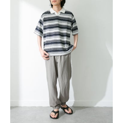 アーバンリサーチ サニーレーベル URBAN RESEARCH Sonny Label ジャガードボーダーポロシャツ （ネイビー）｜詳細画像