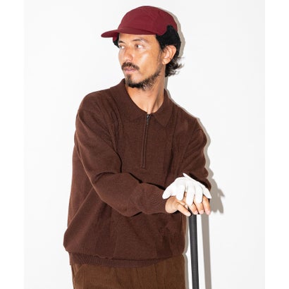 アーバンリサーチ サニーレーベル URBAN RESEARCH Sonny Label OOPS ケーブル襟付きニットポロシャツ （BROWN）｜詳細画像