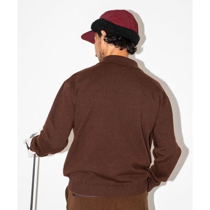 アーバンリサーチ サニーレーベル URBAN RESEARCH Sonny Label OOPS ケーブル襟付きニットポロシャツ （BROWN）｜詳細画像