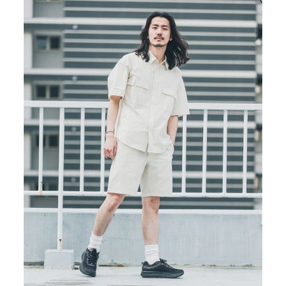 アーバンリサーチ サニーレーベル URBAN RESEARCH Sonny Label HyperHelix胸ポケットショートスリーブシャツ （アイボリー）｜詳細画像