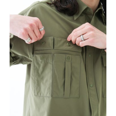 アーバンリサーチ サニーレーベル URBAN RESEARCH Sonny Label HyperHelix胸ポケットショートスリーブシャツ （アイボリー）｜詳細画像