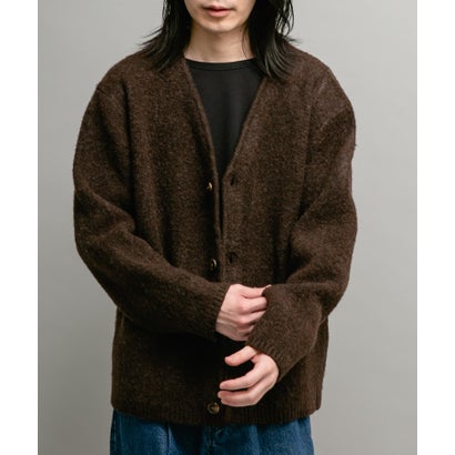 アーバンリサーチ サニーレーベル URBAN RESEARCH Sonny Label モヘヤタッチVネックニットカーディガン （ダークブラウン）｜詳細画像