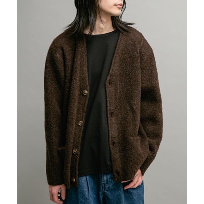 アーバンリサーチ サニーレーベル URBAN RESEARCH Sonny Label モヘヤタッチVネックニットカーディガン （ダークブラウン）｜詳細画像
