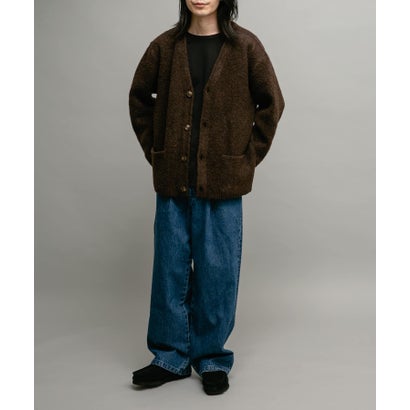 アーバンリサーチ サニーレーベル URBAN RESEARCH Sonny Label モヘヤタッチVネックニットカーディガン （ダークブラウン）｜詳細画像