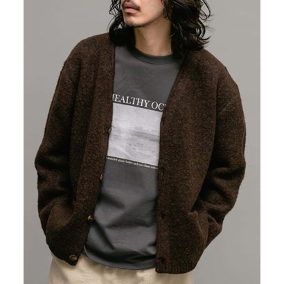 アーバンリサーチ サニーレーベル URBAN RESEARCH Sonny Label モヘヤタッチVネックニットカーディガン （ダークブラウン）｜詳細画像