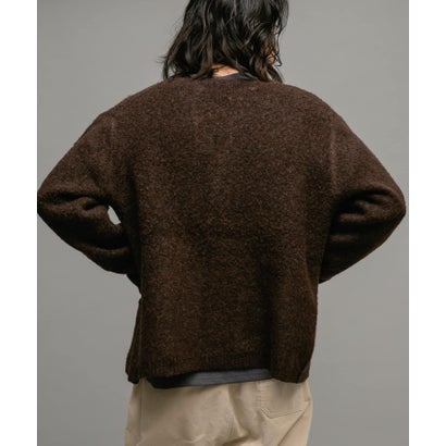 アーバンリサーチ サニーレーベル URBAN RESEARCH Sonny Label モヘヤタッチVネックニットカーディガン （ダークブラウン）｜詳細画像