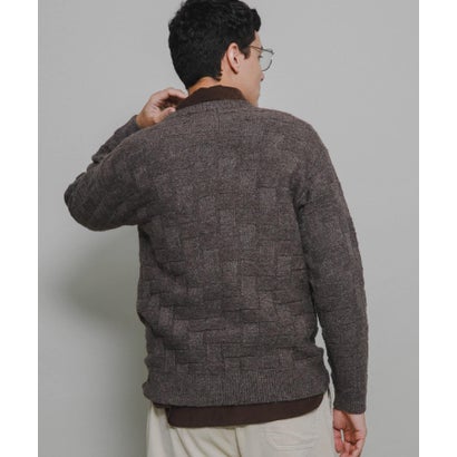 アーバンリサーチ サニーレーベル URBAN RESEARCH Sonny Label ブロック柄クルーネックニットプルオーバー （ブラウン）｜詳細画像