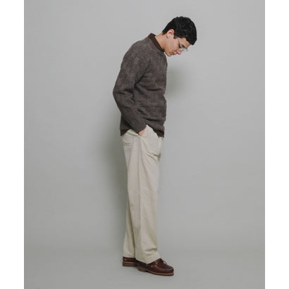アーバンリサーチ サニーレーベル URBAN RESEARCH Sonny Label ブロック柄クルーネックニットプルオーバー （ブラウン）｜詳細画像