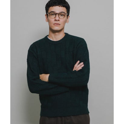 アーバンリサーチ サニーレーベル URBAN RESEARCH Sonny Label ブロック柄クルーネックニットプルオーバー （ブラウン）｜詳細画像