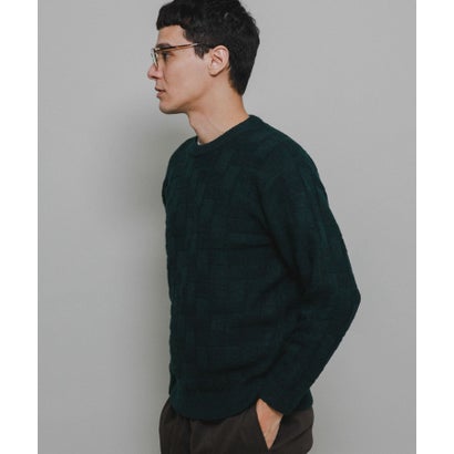 アーバンリサーチ サニーレーベル URBAN RESEARCH Sonny Label ブロック柄クルーネックニットプルオーバー （ブラウン）｜詳細画像