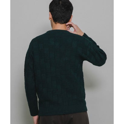 アーバンリサーチ サニーレーベル URBAN RESEARCH Sonny Label ブロック柄クルーネックニットプルオーバー （ブラウン）｜詳細画像