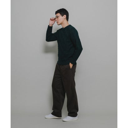 アーバンリサーチ サニーレーベル URBAN RESEARCH Sonny Label ブロック柄クルーネックニットプルオーバー （ブラウン）｜詳細画像