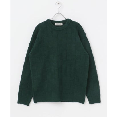 アーバンリサーチ サニーレーベル URBAN RESEARCH Sonny Label ブロック柄クルーネックニットプルオーバー （ブラウン）｜詳細画像