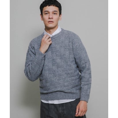 アーバンリサーチ サニーレーベル URBAN RESEARCH Sonny Label ブロック柄クルーネックニットプルオーバー （ブラウン）｜詳細画像