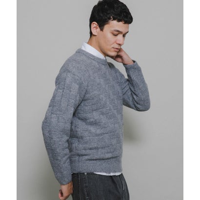 アーバンリサーチ サニーレーベル URBAN RESEARCH Sonny Label ブロック柄クルーネックニットプルオーバー （ブラウン）｜詳細画像