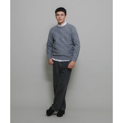 アーバンリサーチ サニーレーベル URBAN RESEARCH Sonny Label ブロック柄クルーネックニットプルオーバー （ブラウン）｜詳細画像