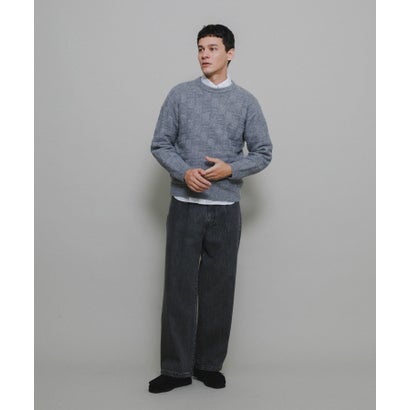 アーバンリサーチ サニーレーベル URBAN RESEARCH Sonny Label ブロック柄クルーネックニットプルオーバー （ブラウン）｜詳細画像