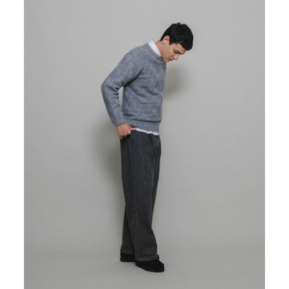 アーバンリサーチ サニーレーベル URBAN RESEARCH Sonny Label ブロック柄クルーネックニットプルオーバー （ブラウン）｜詳細画像