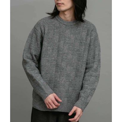 アーバンリサーチ サニーレーベル URBAN RESEARCH Sonny Label ブロック柄クルーネックニットプルオーバー （ブラウン）｜詳細画像