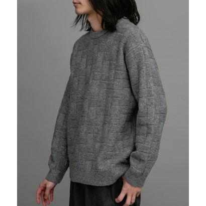 アーバンリサーチ サニーレーベル URBAN RESEARCH Sonny Label ブロック柄クルーネックニットプルオーバー （ブラウン）｜詳細画像