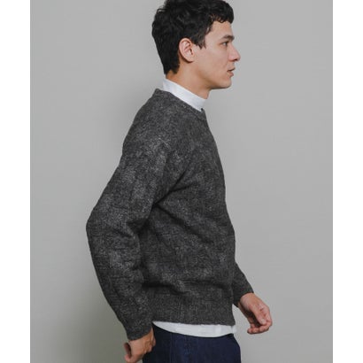 アーバンリサーチ サニーレーベル URBAN RESEARCH Sonny Label ブロック柄クルーネックニットプルオーバー （ブラウン）｜詳細画像