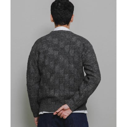 アーバンリサーチ サニーレーベル URBAN RESEARCH Sonny Label ブロック柄クルーネックニットプルオーバー （ブラウン）｜詳細画像