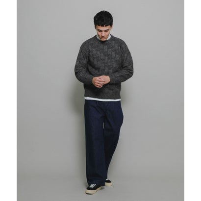 アーバンリサーチ サニーレーベル URBAN RESEARCH Sonny Label ブロック柄クルーネックニットプルオーバー （ブラウン）｜詳細画像