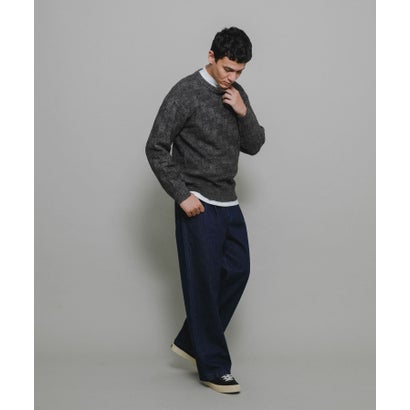 アーバンリサーチ サニーレーベル URBAN RESEARCH Sonny Label ブロック柄クルーネックニットプルオーバー （ブラウン）｜詳細画像