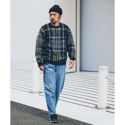 アーバンリサーチ サニーレーベル URBAN RESEARCH Sonny Label チェックジャガードニットプルオーバー （ボルドー）｜詳細画像