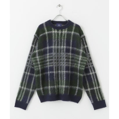 アーバンリサーチ サニーレーベル URBAN RESEARCH Sonny Label チェックジャガードニットプルオーバー （ボルドー）｜詳細画像