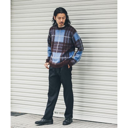 アーバンリサーチ サニーレーベル URBAN RESEARCH Sonny Label チェックジャガードニットプルオーバー （ボルドー）｜詳細画像
