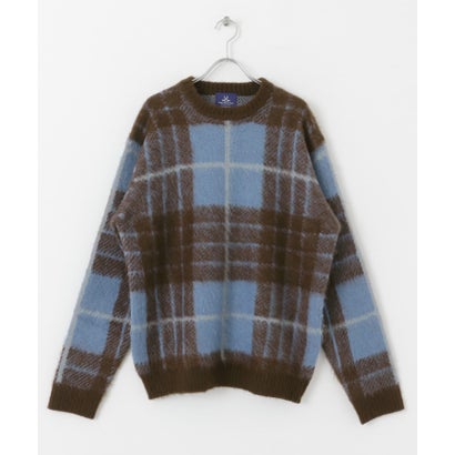 アーバンリサーチ サニーレーベル URBAN RESEARCH Sonny Label チェックジャガードニットプルオーバー （ボルドー）｜詳細画像