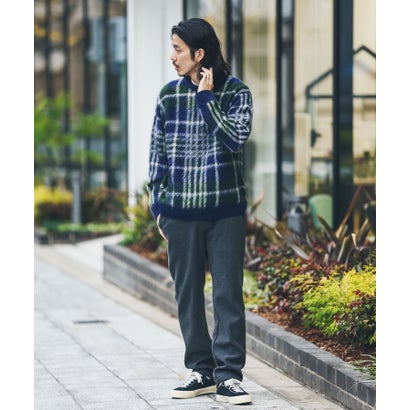 アーバンリサーチ サニーレーベル URBAN RESEARCH Sonny Label チェックジャガードニットプルオーバー （ボルドー）｜詳細画像