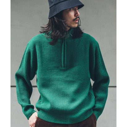 アーバンリサーチ サニーレーベル URBAN RESEARCH Sonny Label 『洗濯可』マシンウォッシャブルハーフZIPニットプルオーバー （グリーン）｜詳細画像