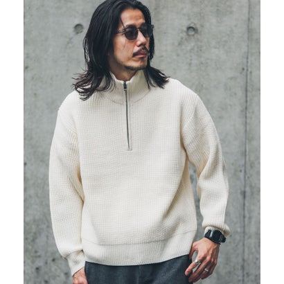アーバンリサーチ サニーレーベル URBAN RESEARCH Sonny Label 『洗濯可』マシンウォッシャブルハーフZIPニットプルオーバー （グリーン）｜詳細画像