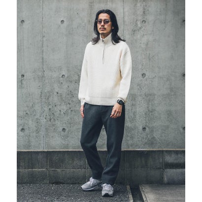 アーバンリサーチ サニーレーベル URBAN RESEARCH Sonny Label 『洗濯可』マシンウォッシャブルハーフZIPニットプルオーバー （グリーン）｜詳細画像