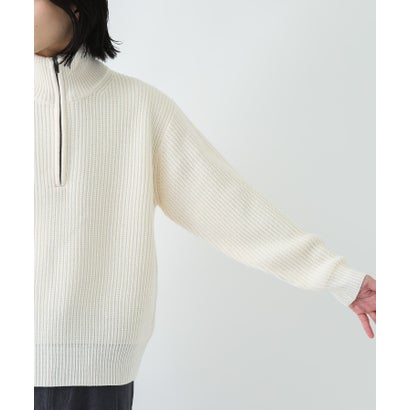 アーバンリサーチ サニーレーベル URBAN RESEARCH Sonny Label 『洗濯可』マシンウォッシャブルハーフZIPニットプルオーバー （グリーン）｜詳細画像