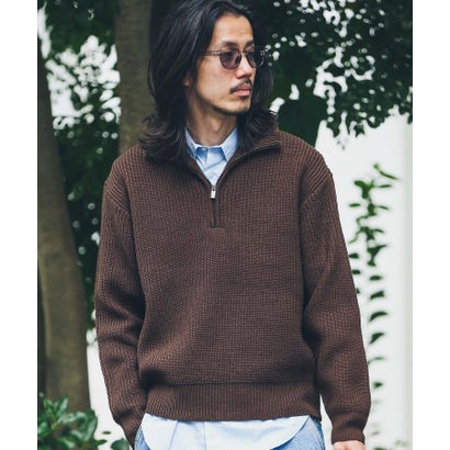 アーバンリサーチ サニーレーベル URBAN RESEARCH Sonny Label 『洗濯可』マシンウォッシャブルハーフZIPニットプルオーバー （グリーン）｜詳細画像